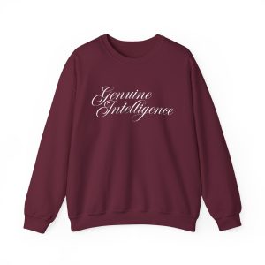 Genuine Intelligence - Script Crewneck Sweatshirt - Unisex - L, Maroon